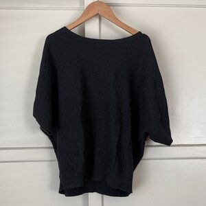 Quince Cotton Cashmere Dolman Sweater Medium Charcoal